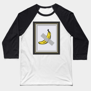 Banana Duct Taped To Wall Framed Baseball T-Shirt